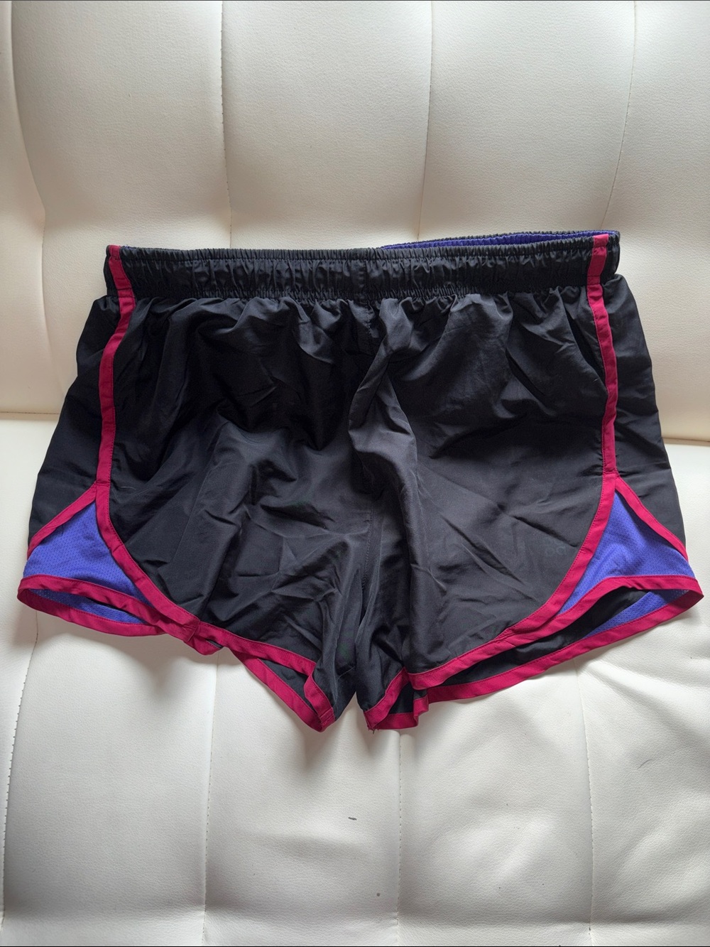 “Actra” Black Athletic Shorts w/Purple Lining & Key Pocket